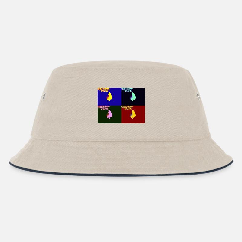 Fallende Schale - Kinder Bucket Hat - Natur/Navy