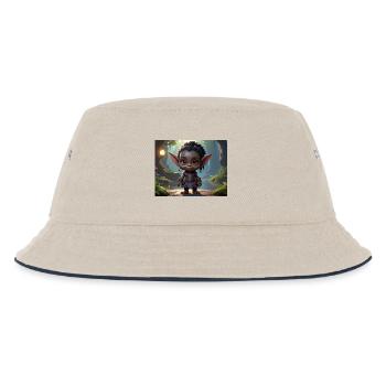 Waldkobold im Dämmerwald - Kinder Bucket Hat - Natur/Navy - Vorne