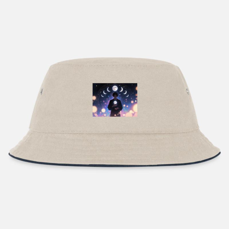 Mondphasen Mystik Träumer - Kinder Bucket Hat - Natur/Navy