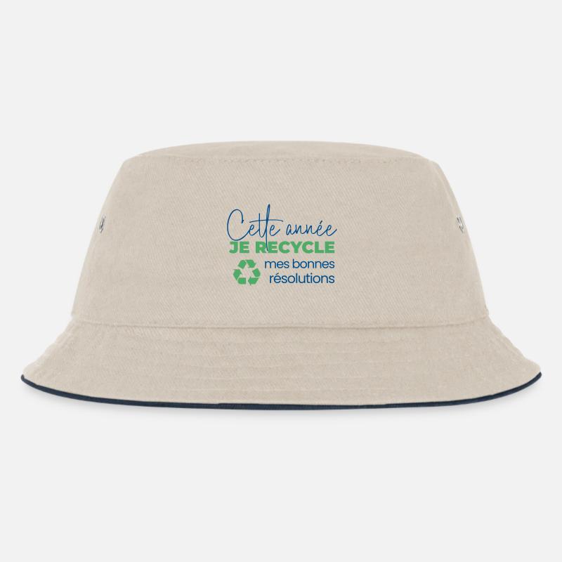 Cette année je recycle mes bonne résolutions - Bob Enfant - blanc cassé/bleu marine