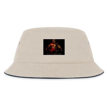 Core Question: Bold Abs Burst - Kids’ Bucket Hat - ecru/navy - Front