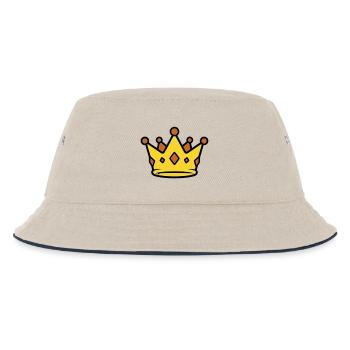 Goldene König Krone Juwelen Vektor - Kinder Bucket Hat - Natur/Navy - Vorne
