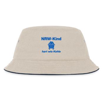 NRW-KIND: HART WIE KOHLE! GLÜCK AUF, NRW, RUHR - Kinder Bucket Hat - Natur/Navy - Vorne