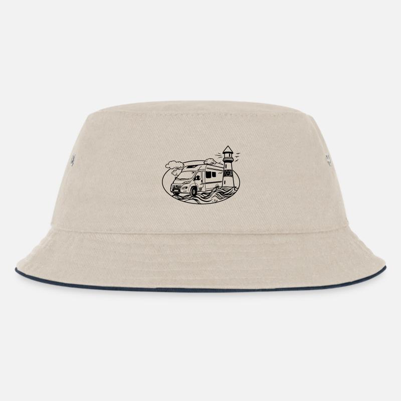 Wohnmobil am Meer  - Kinder Bucket Hat - Natur/Navy