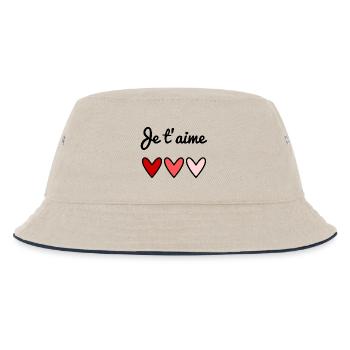 ICH LIEBE DICH. VALENTINSTAG. HERZ. LIEBE. LIEBE - Kinder Bucket Hat - Natur/Navy - Vorne