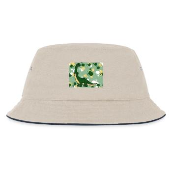 Brachiosaurus Dino - Kids’ Bucket Hat - ecru/navy - Front