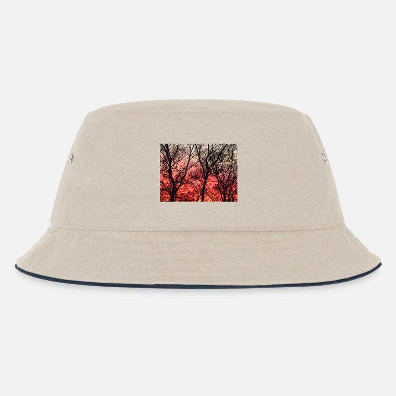 Abendrot_1 - Kids’ Bucket Hat - ecru/navy
