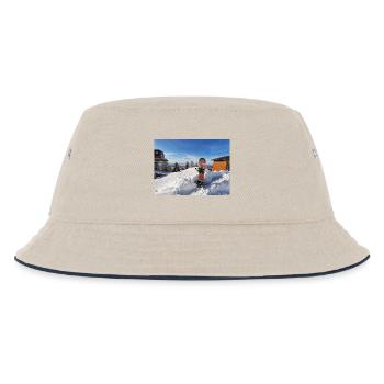 Snowboard auf sonniger Piste  - Kinder Bucket Hat - Natur/Navy - Vorne