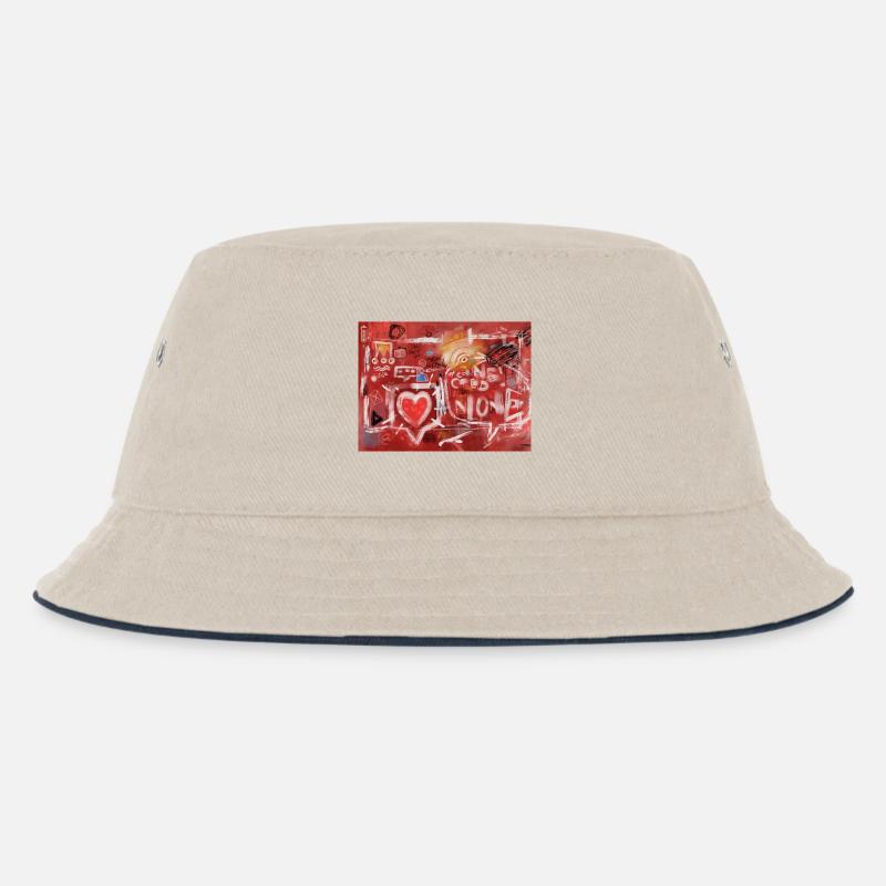 Connected-Alone-Severino-Canepa - Kids’ Bucket Hat - ecru/navy