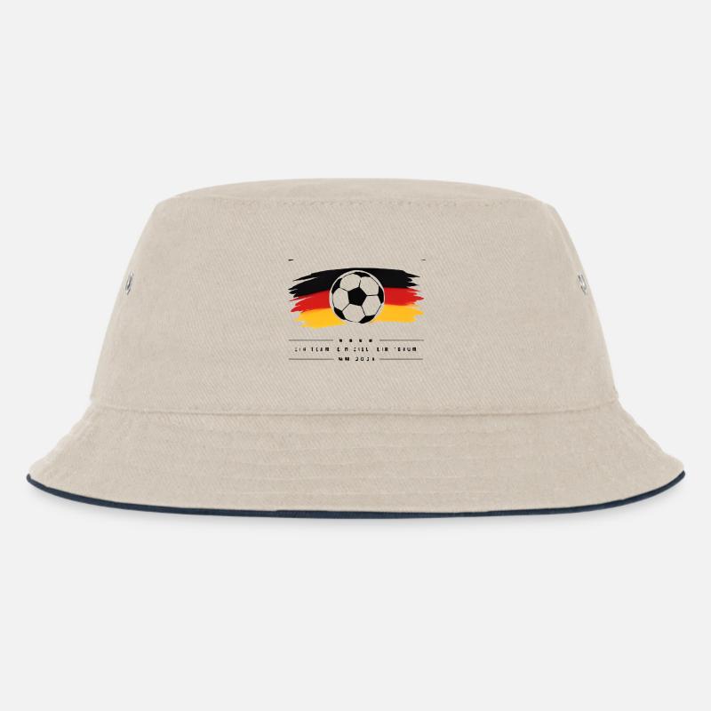 Deutsche Flaggenfußball-Kunst - Kinder Bucket Hat - Natur/Navy