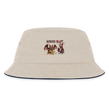 Vergiss Blut Pommes Fledermaus Halloween Design - Kinder Bucket Hat - Natur/Navy - Vorne