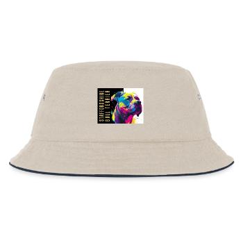 Staffie Head Popart - 050 - Kinder Bucket Hat - Natur/Navy - Vorne