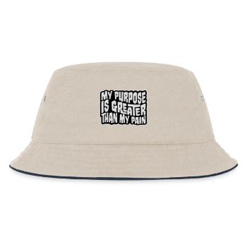 Mon but est plus grand que ma douleur, ce qui signifie le logo des guillemets - Bob Enfant - blanc cassé/bleu marine - Devant