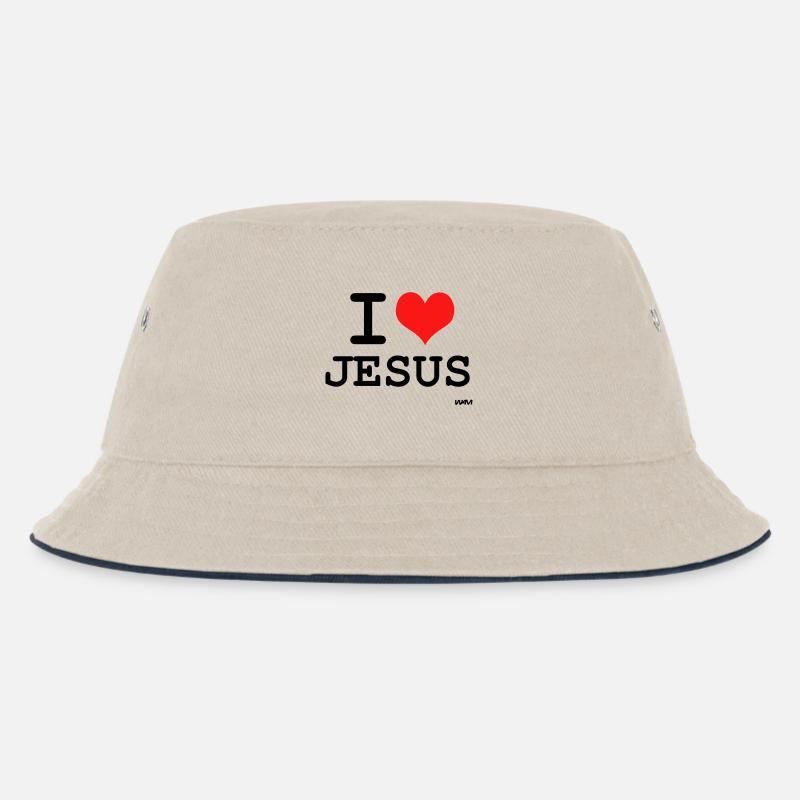 jesus - Kinder Bucket Hat - Natur/Navy