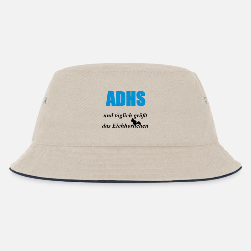 ADHS Eichhörnchen Geschenk - Kinder Bucket Hat - Natur/Navy