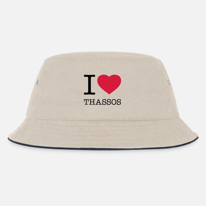 I LOVE THASSOS - Kinder Bucket Hat - Natur/Navy