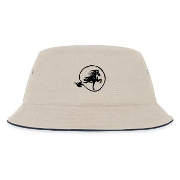 Edles Islandpferd Flamme Pferdesport Reiterin - Kinder Bucket Hat - Natur/Navy - Vorne