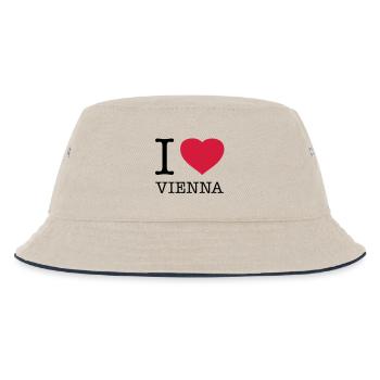 I LOVE VIENNA Wien Austria Österreich - Kinder Bucket Hat - Natur/Navy - Vorne