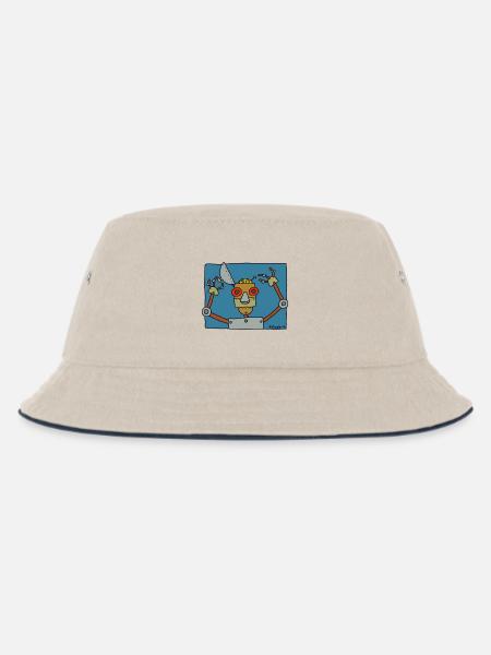 der Roboter - Kinder Bucket Hat - Natur/Navy