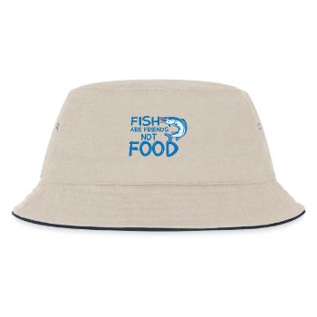 Veganer Vegetarier Tierschutz Geschenkidee - Kinder Bucket Hat - Natur/Navy - Vorne
