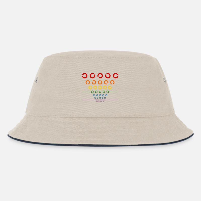Regenbogen Sehtest - Kinder Bucket Hat - Natur/Navy