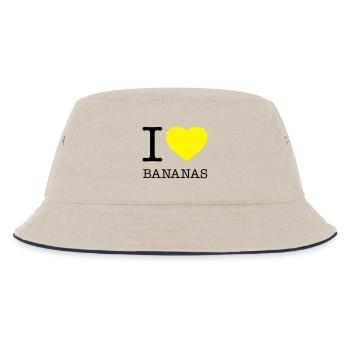 I LOVE BANANAS Banana - Kids’ Bucket Hat - ecru/navy - Front