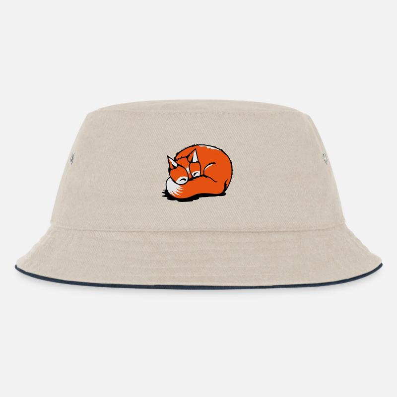 Ein schlafender Fuchs - Kinder Bucket Hat - Natur/Navy