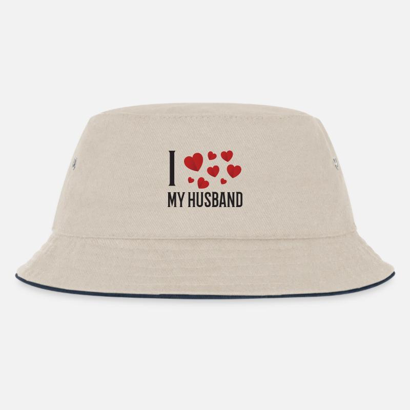 Ich liebe meinen Ehemann - Kinder Bucket Hat - Natur/Navy