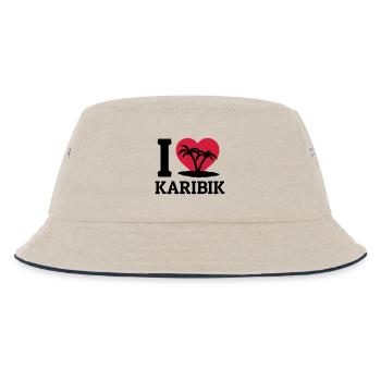 I love Karibik - Kinder Bucket Hat - Natur/Navy - Vorne
