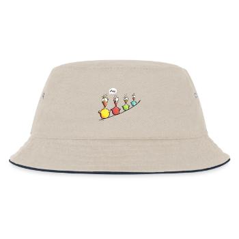 Vogelleine Piep - Kinder Bucket Hat - Natur/Navy - Vorne