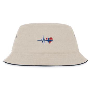 Mein Herz schlägt für Norwegen - Herz Glitzer - Kinder Bucket Hat - Natur/Navy - Vorne
