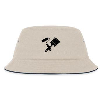 Tool Painter Walze und Pinsel Logo - Kinder Bucket Hat - Natur/Navy - Vorne