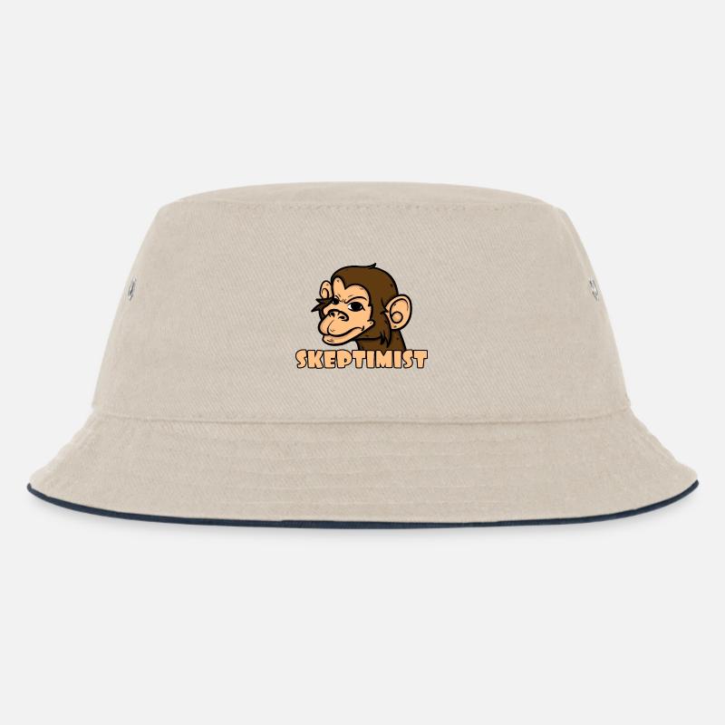 Skeptiker Affe - Skeptimist - Kinder Bucket Hat - Natur/Navy