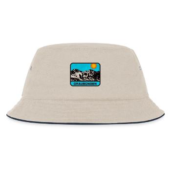 Graubünden Panorama Sonnenrand - Kinder Bucket Hat - Natur/Navy - Vorne