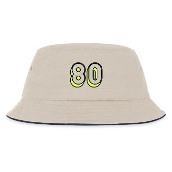 80 JAHRE. 80-JÄHRIGES JUBILÄUM. GEBURTSTAG 80 JAHRE. 80 - Kinder Bucket Hat - Natur/Navy - Vorne