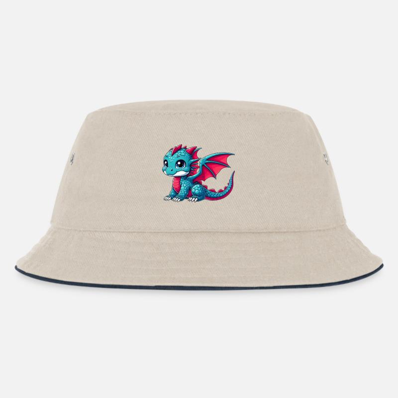 Drache - Kinder Bucket Hat - Natur/Navy