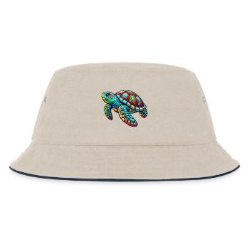 Schildkröte - Kinder Bucket Hat - Natur/Navy - Vorne
