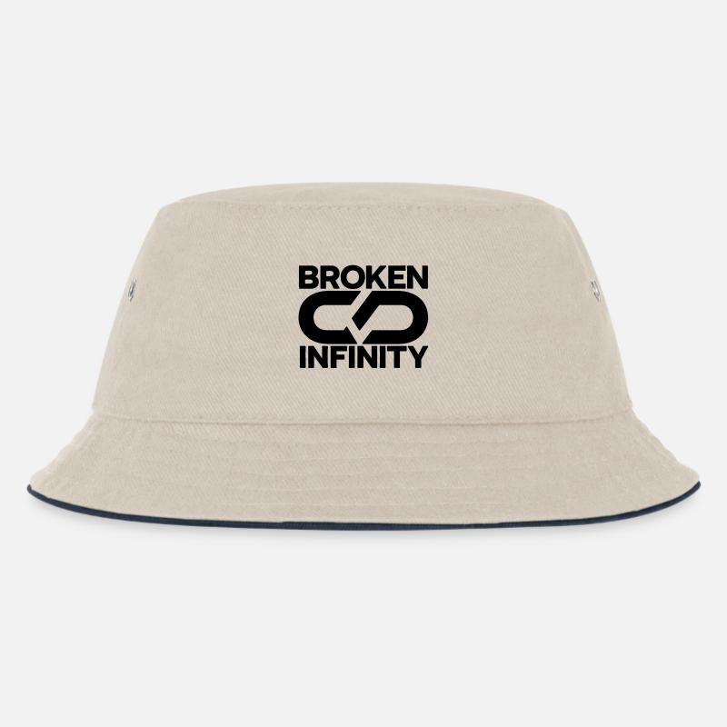 broken_infinity_black - Kinder Bucket Hat - Natur/Navy
