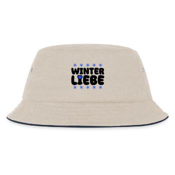 Winter Love Heart - Kids’ Bucket Hat - ecru/navy - Front