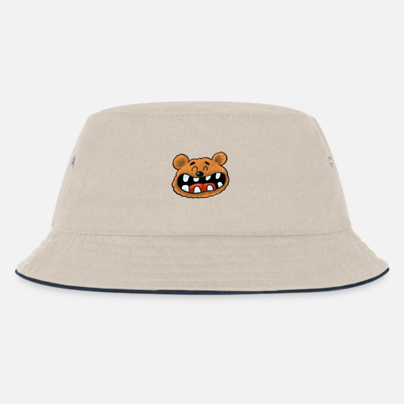 Bär - Kinder Bucket Hat - Natur/Navy