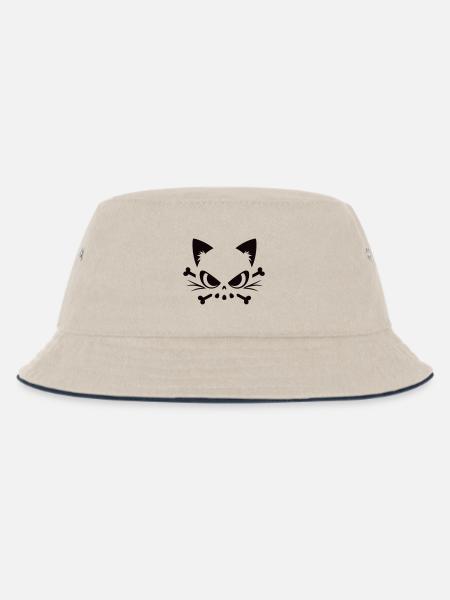 Crâne de chat | Motif minimaliste de Skull & Bones - Bob Enfant - blanc cassé/bleu marine