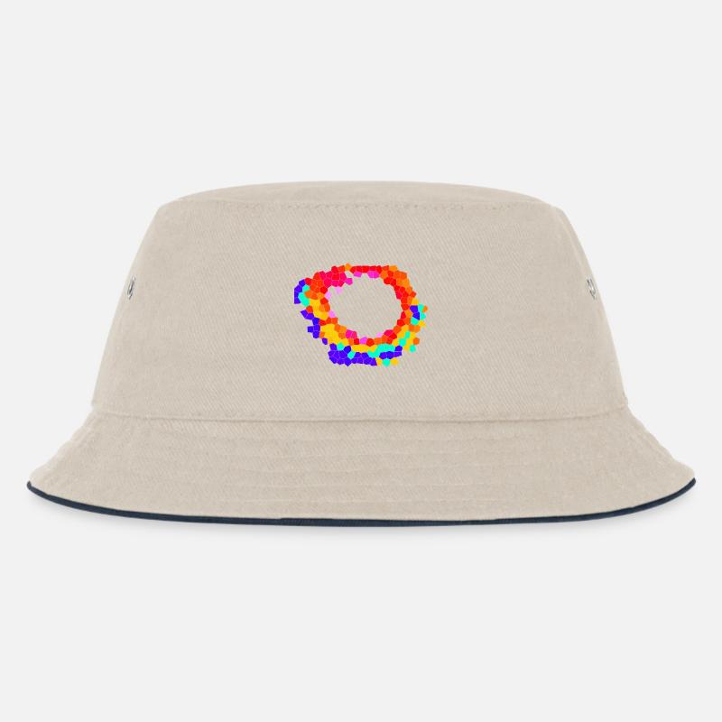 Voronoi Mosaic Orbit - Kinder Bucket Hat - Natur/Navy
