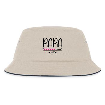 Papa 2027 loading mit Herzchen Ladebalken - Kinder Bucket Hat - Natur/Navy - Vorne