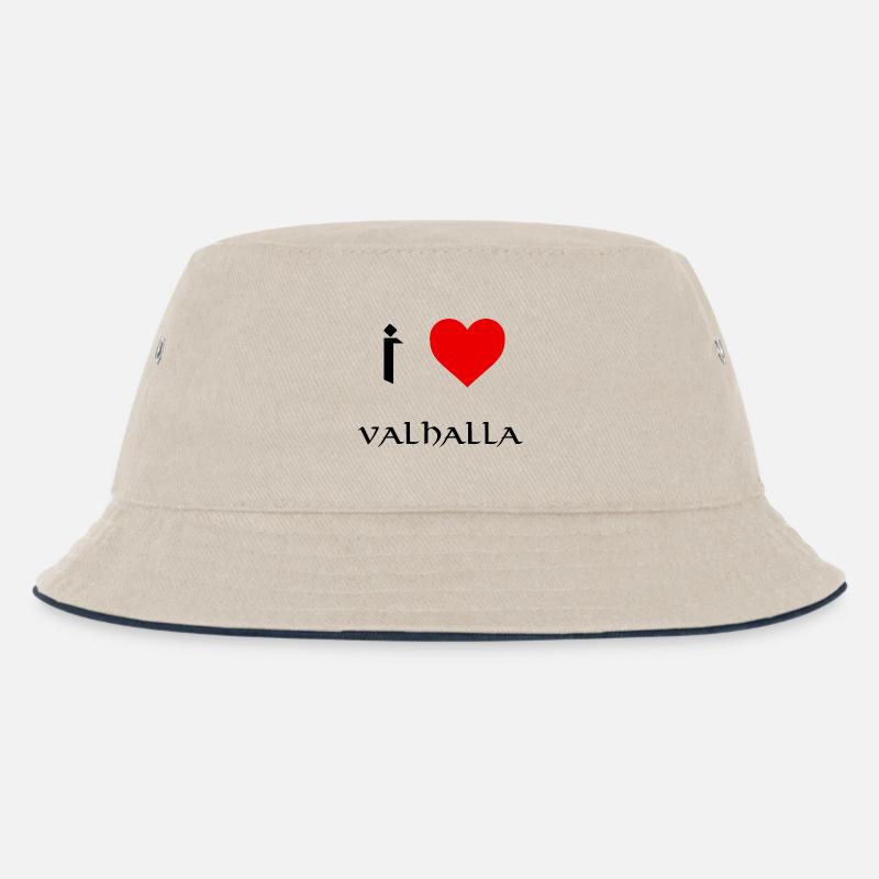 Ich liebe Valhalla - Kinder Bucket Hat - Natur/Navy