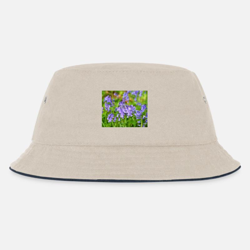 Bluebell - Violet Spring Bloom - Kids’ Bucket Hat - ecru/navy