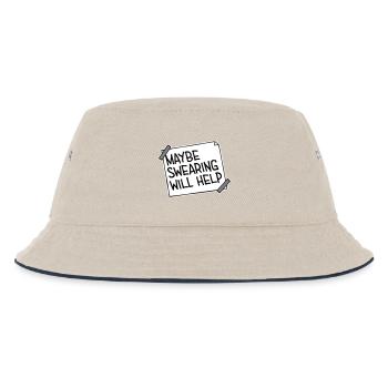 Maybe Swearing Will Help Sarkastisch Spruch Grafik - Kinder Bucket Hat - Natur/Navy - Vorne