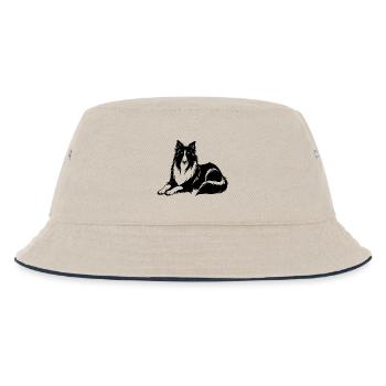 Collie-Hundelegen - Kinder Bucket Hat - Natur/Navy - Vorne