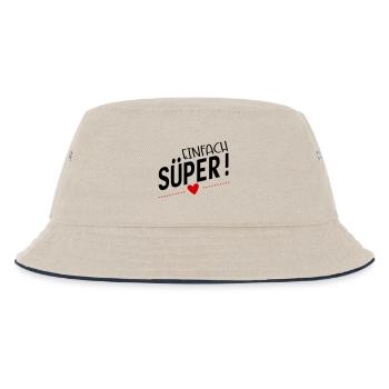 Süper - Kinder Bucket Hat - Natur/Navy - Vorne