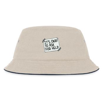 It's Okay To Ask For Help Help Questions Saying Logo - Kids’ Bucket Hat - ecru/navy - Front