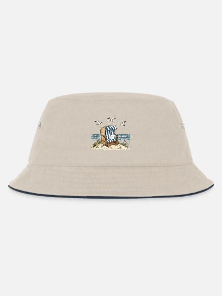 Strandkorb am Meer - Kinder Bucket Hat - Natur/Navy
